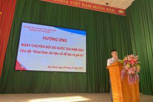Trường THPT Hòa Bình tổ chức thực hiện các hoạt động hưởng ứng Ngày Chuyển đổi số quốc gia năm 2023